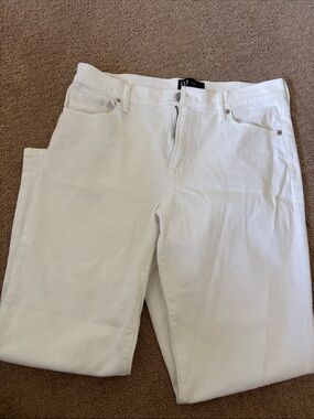 GAP White High-Rise Girlfriend Straight Jeans